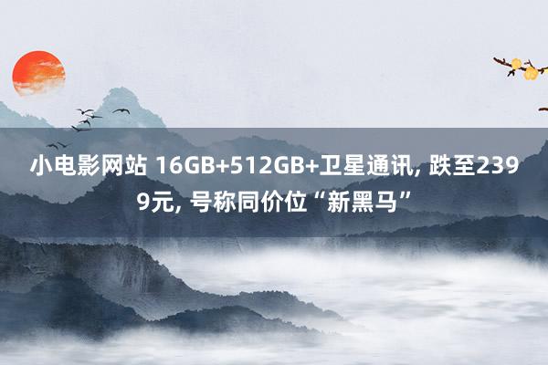 小电影网站 16GB+512GB+卫星通讯， 跌至2399元， 号称同价位“新黑马”